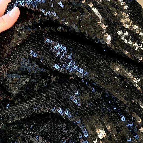 NWT Alice + Olivia Delora Black Sequin Mini Sheath Sleeveless Party Dress Size 6 - Picture 8 of 9